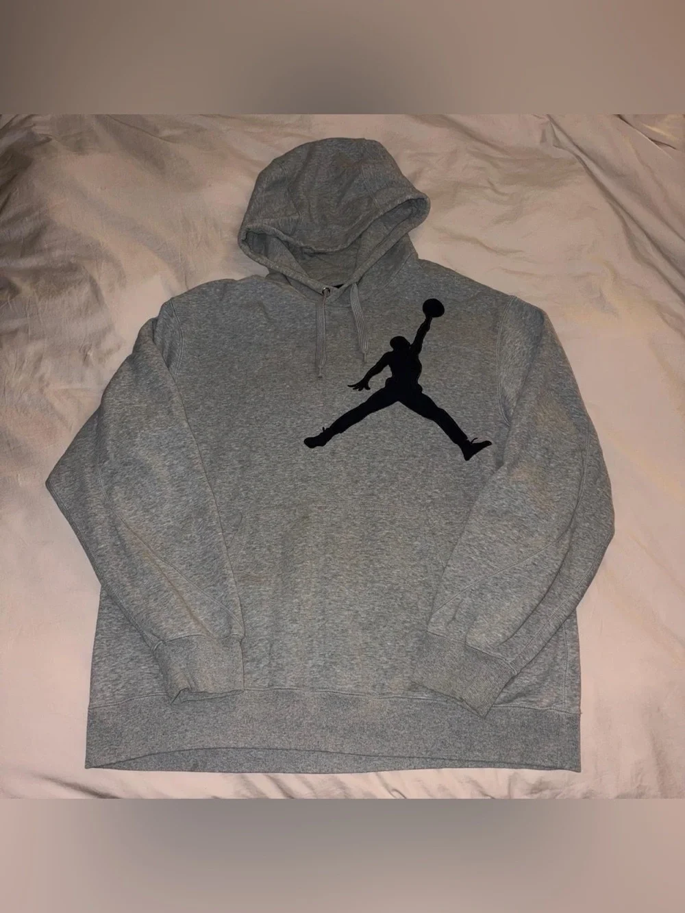 Jordan Men's Heather Gray and Black Hoodie Size XL